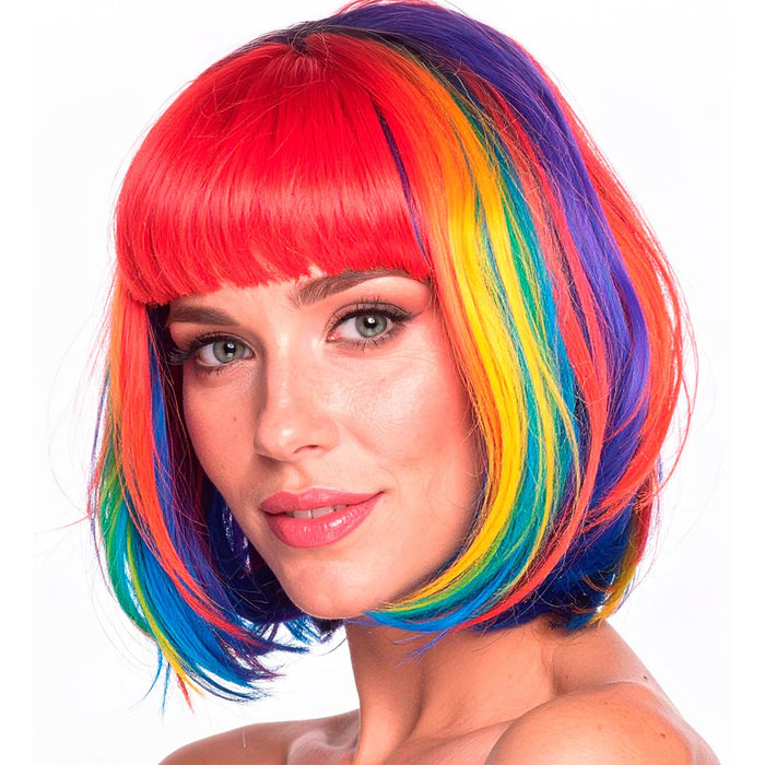 Bob Perücke "Regenbogen" für Erwachsene | Mehrfarbig