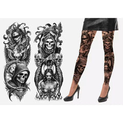 Halloween Sensenmann Leggings mit Tattoo Effekt