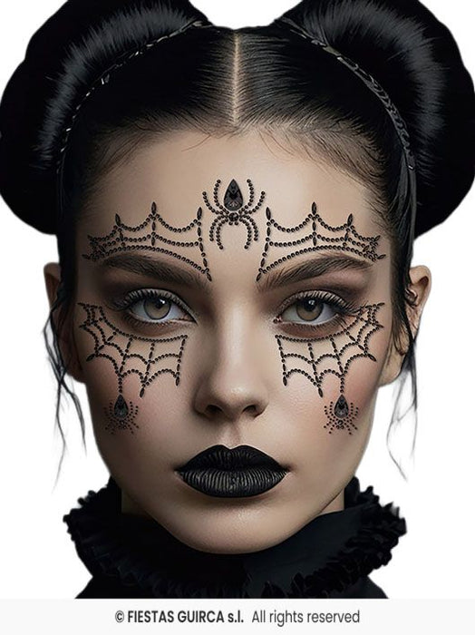 Face Art Glitzer Tattoo Sticker 13x15cm "Spinne"