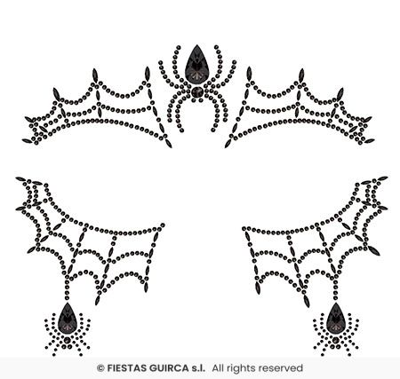 Face Art Glitzer Tattoo Sticker 13x15cm "Spinne"