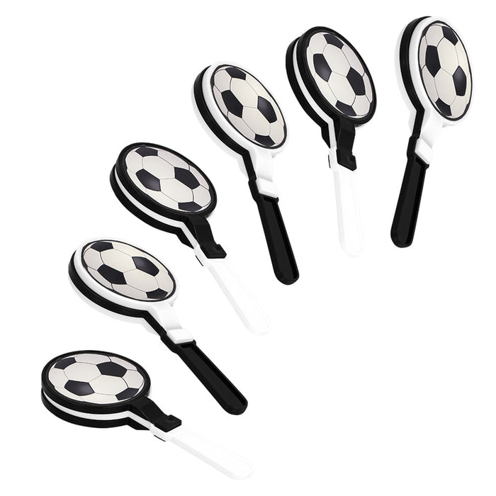 Handklatscher Fußball 6 Stück 9x4 cm | Schwarz Weiß