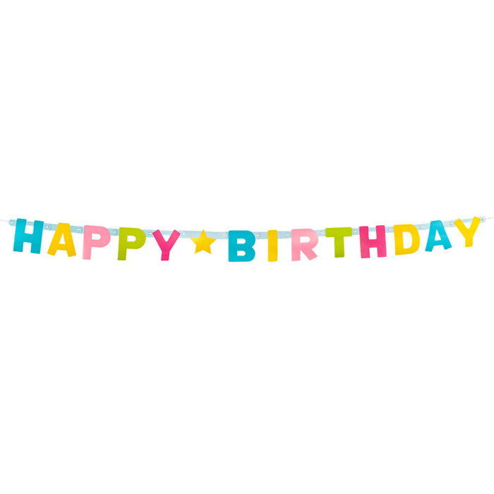 Deko Papiergirlande "Happy Birthday" 1,5 m | Mehrfarbig