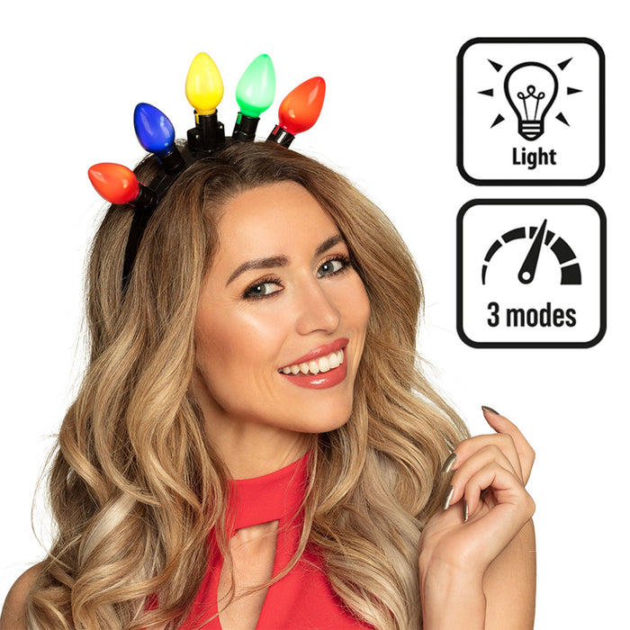 LED Diadem "Lichterkette"  3 Modi | Bunt