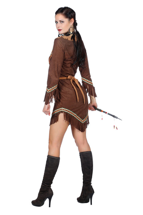 Indianerin "Aluna" Kostüm für Damen | Braun - Wilder Westen