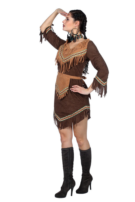Indianerin "Aluna" Kostüm für Damen | Braun - Wilder Westen