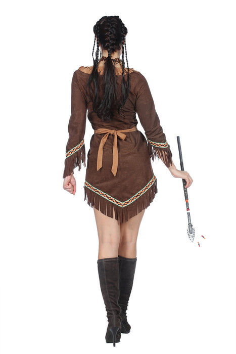 Indianerin "Aluna" Kostüm für Damen | Braun - Wilder Westen