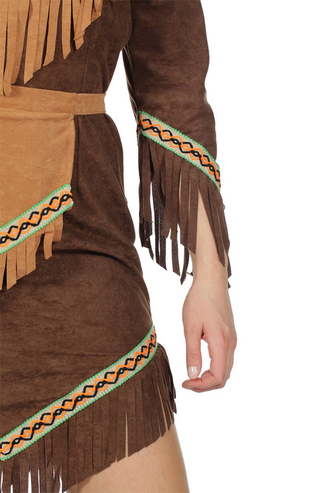 Indianerin "Aluna" Kostüm für Damen | Braun - Wilder Westen