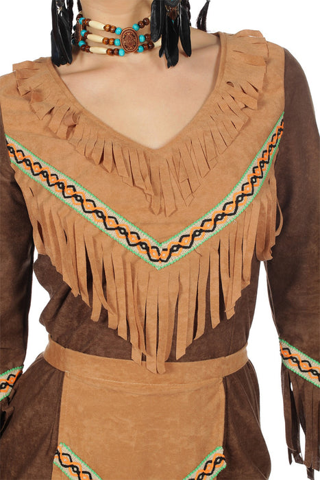 Indianerin "Aluna" Kostüm für Damen | Braun - Wilder Westen