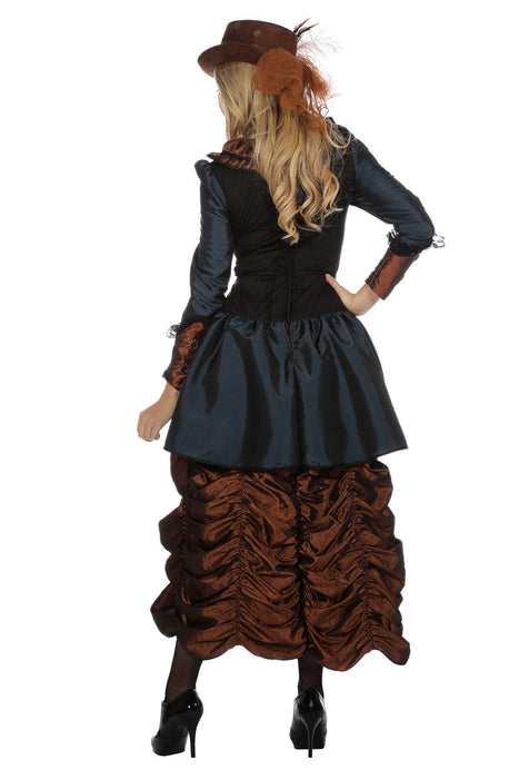 Steampunk "Lady Blue" Kostüm für Damen 320341 | Kleid