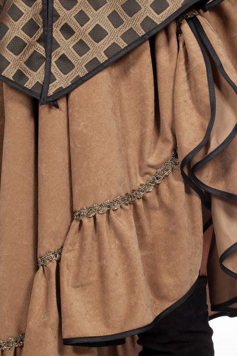 Piratin "Taupe de Luxe" Kostüm für Damen | Braun - Seeräuberin