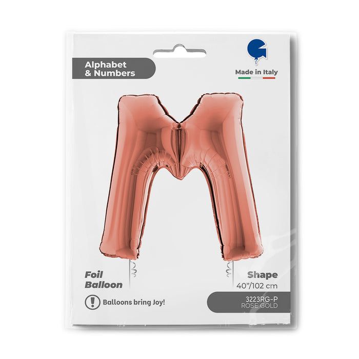 Riesenbuchstabe Folienballon 40"/102cm | Rosegold #M