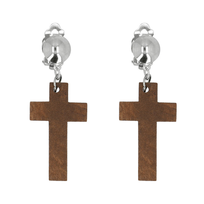 Kostüm-Set "Nonne" 3-tlg. | Braun - Halskette und Ohrringe