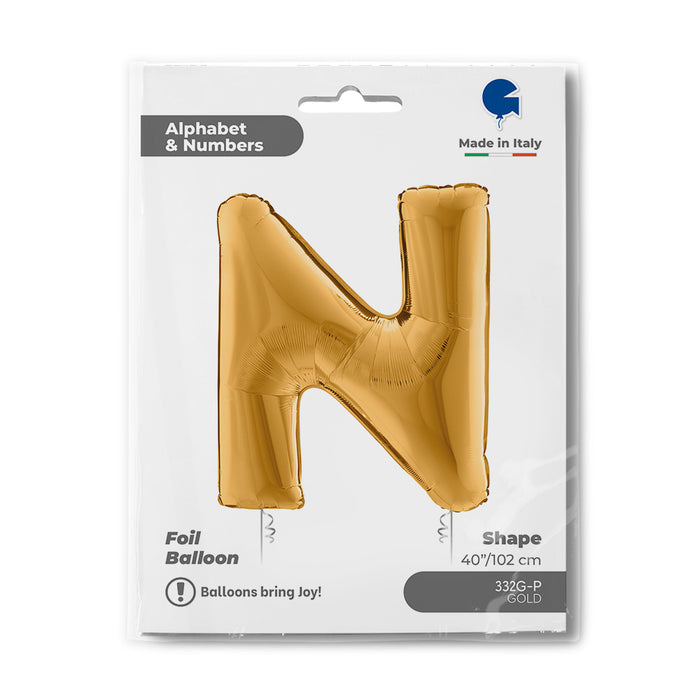 Riesenbuchstabe Folienballon 40"/102cm | Gold #N