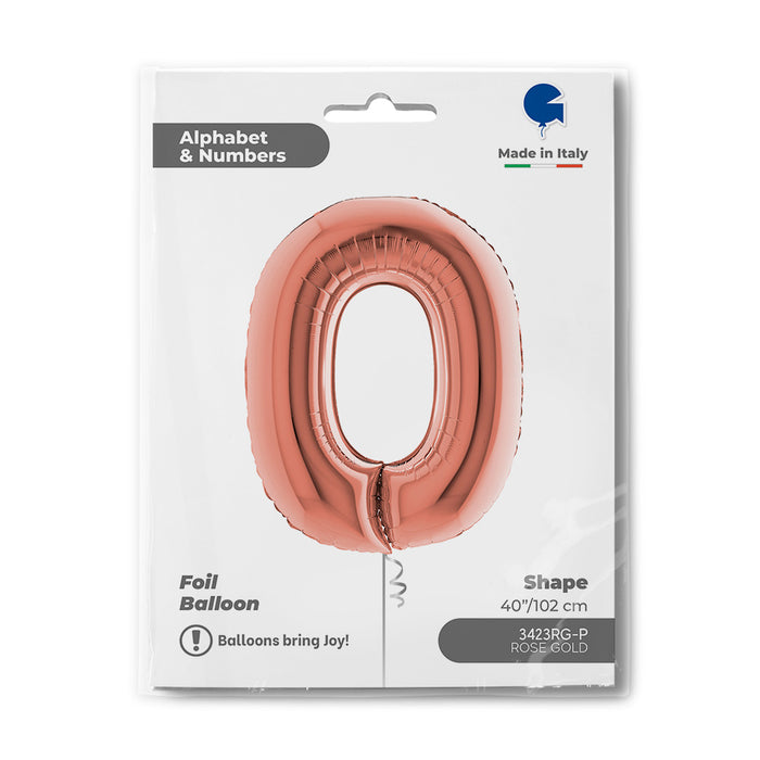 Riesenbuchstabe Folienballon 40"/102cm | Rosegold #O