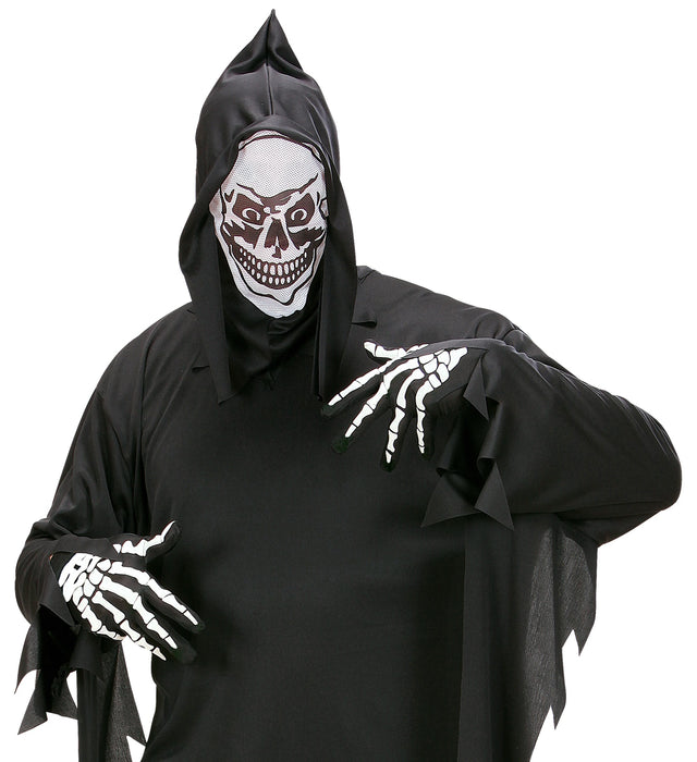 Skelett Handschuhe für Erwachsene | Schwarz Weiß - Kostüm Halloween