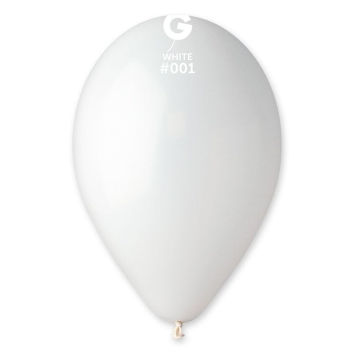 Latexballon 33 cm Golden Dots Weiß Gold | 5 Stück