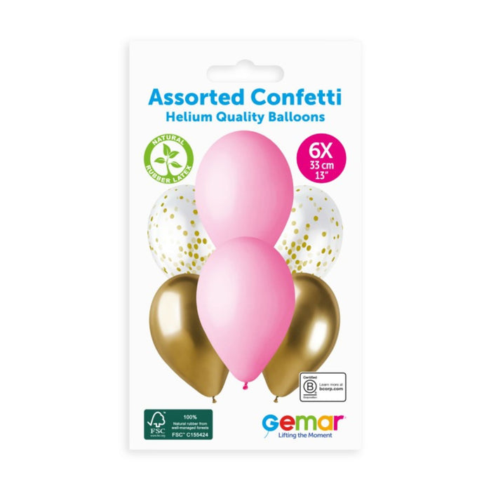 Latexballon 33 cm Rosa Gold | 6 Stück
