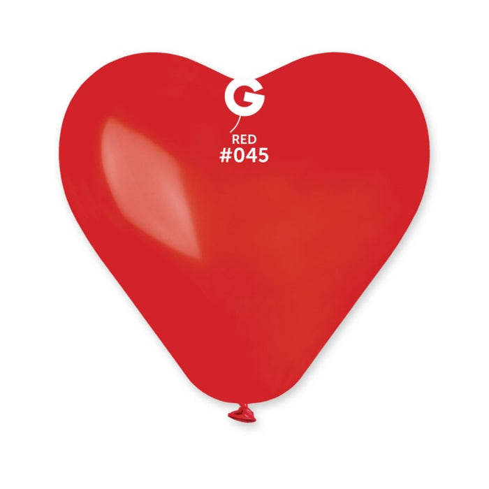 Latexballon Herz 30 cm Rot #045 | 6 Stück
