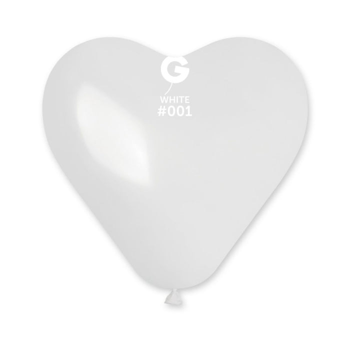 Latexballon Herz 30 cm Weiß #001 | 6 Stück