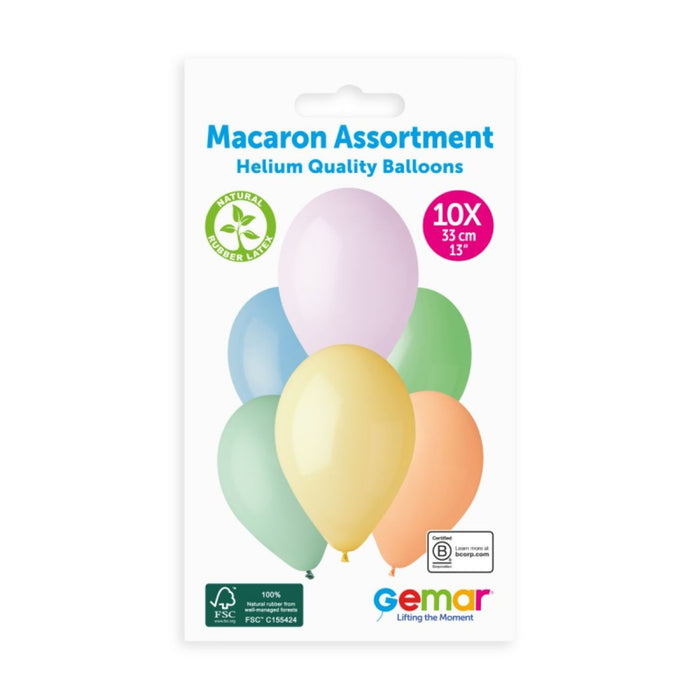 Latexballon 33 cm Macaron sortiert #111 | 10 Stück