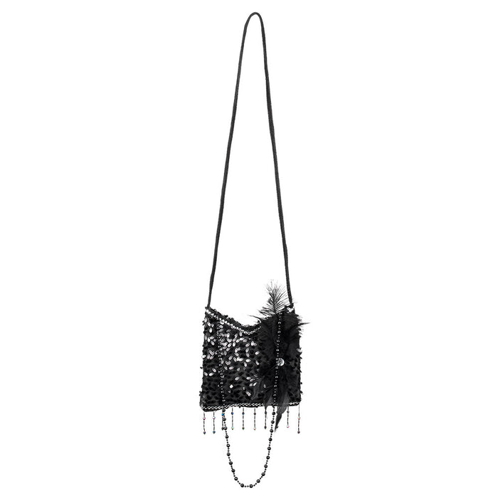 Charleston Pailletten Handtasche | Schwarz