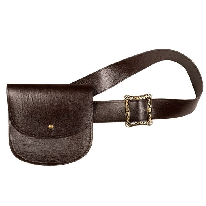 Gürteltasche mit Gürtel | Tasche 18x18 cm, Gürtel 110x5 cm - Braun