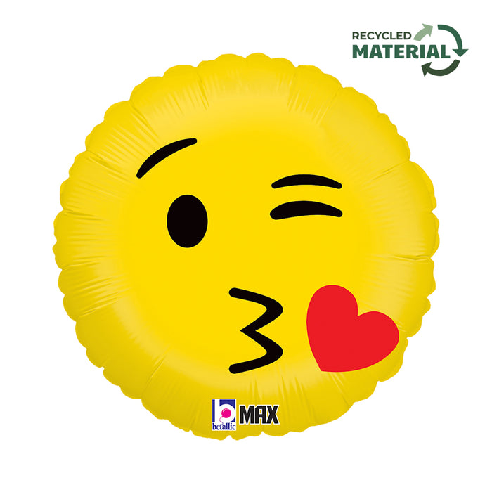 18"/Ø46cm Folienballon "Emoji Kiss"