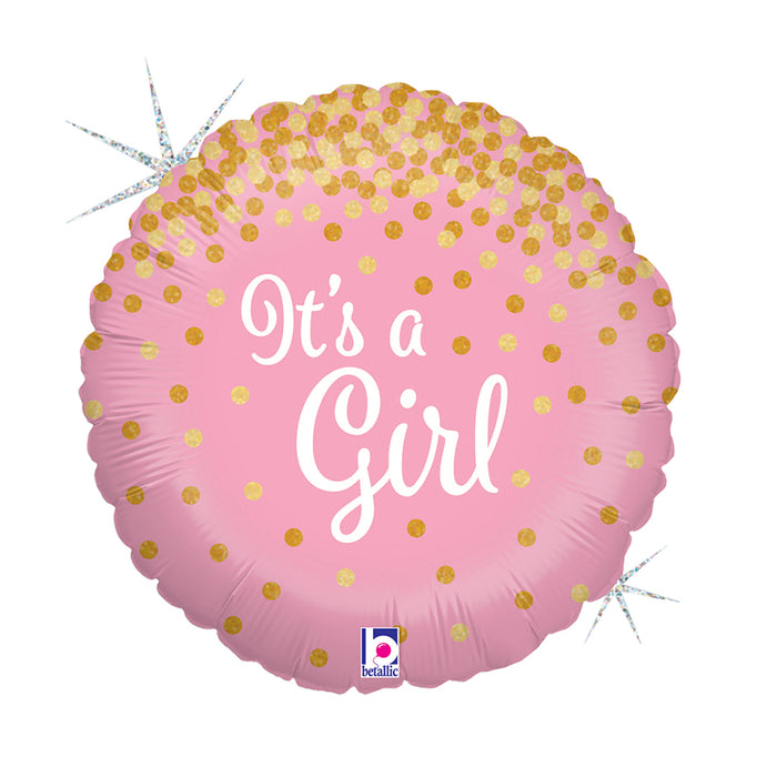 ABC18 Folienballon "Its a Girl" Glitter | Ø 46 cm