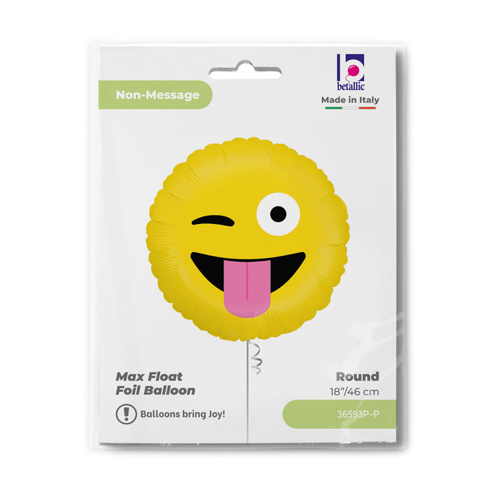 ABC18 Folienballon "Emoji Wacky" | Ø 46 cm