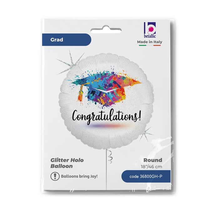 18"/Ø45cm Folienballon "Painterly Grad Congrats"