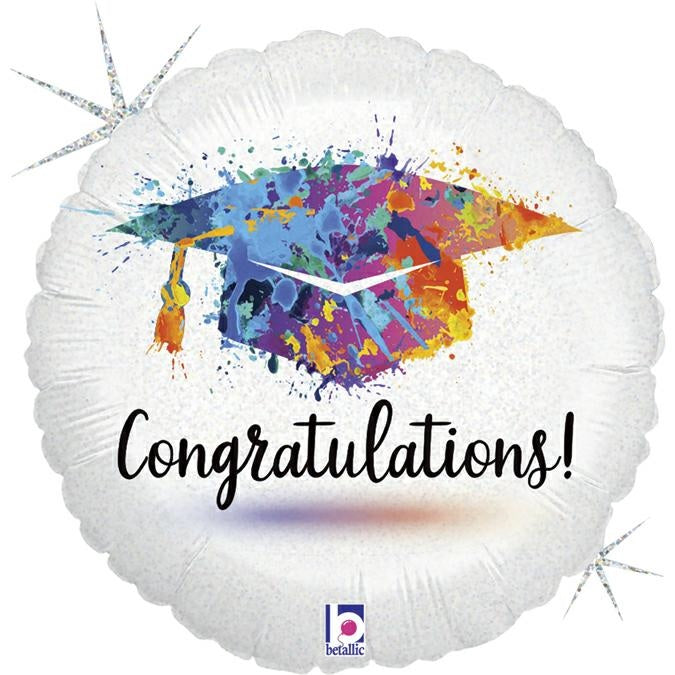 18"/Ø45cm Folienballon "Painterly Grad Congrats"