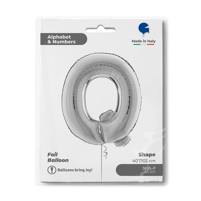 Riesenbuchstabe Folienballon 40"/102cm | Silber #Q