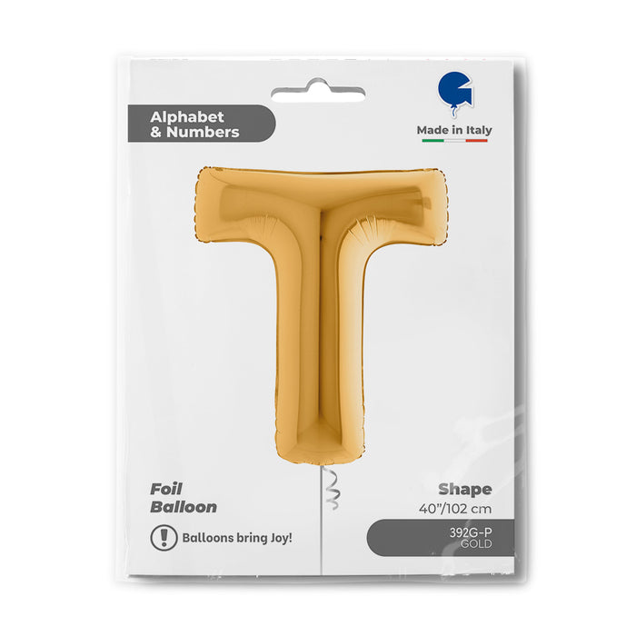 Riesenbuchstabe Folienballon 40"/102cm | Gold #T
