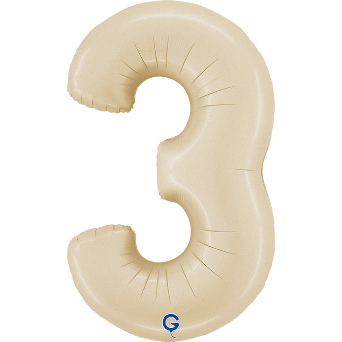 Riesenzahl Folienballon 40"/102cm | Satin Cream