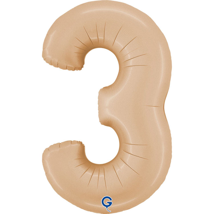 Riesenzahl Folienballon 40"/102cm | Satin Nude