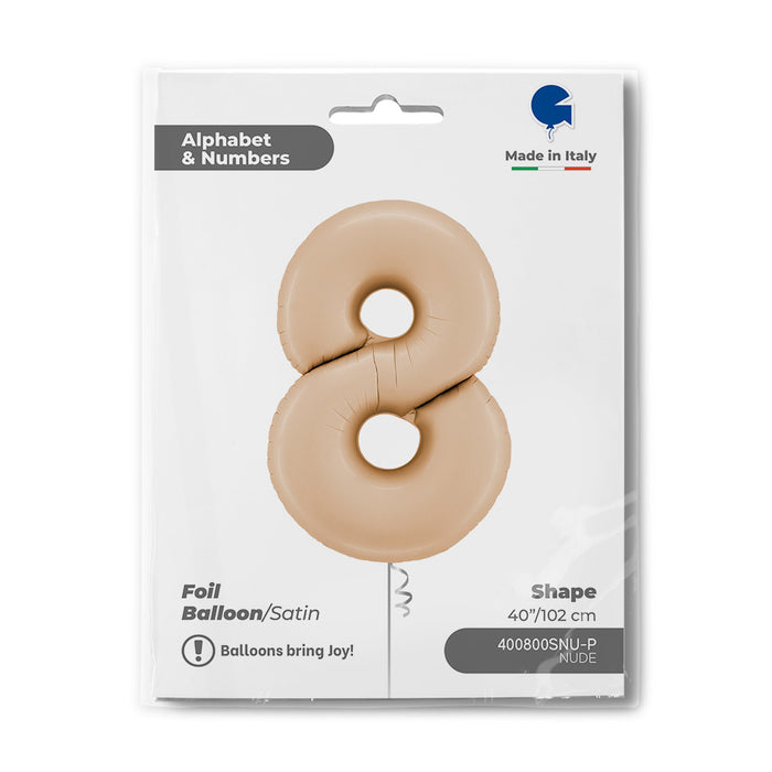 Riesenzahl Folienballon 40"/102cm | Satin Nude #8