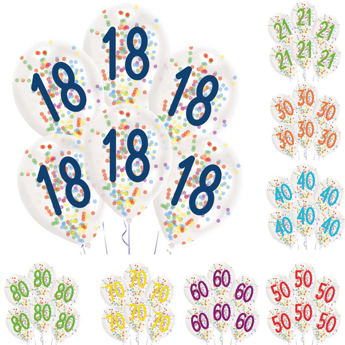 "Confetti Birthday" Luftballon | 6Stk./ Ø27,5cm