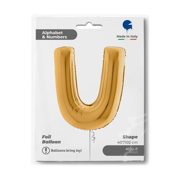 Riesenbuchstabe Folienballon 40"/102cm | Gold #U