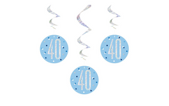 Hängedeko Swirl Glitz #40 Blau 6Stk./81cm