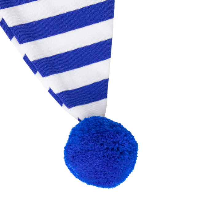 Kinder Schlafmütze mit Bommel - Baumwolle | Blau Weiß
