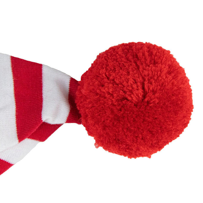 Kinder Schlafmütze mit Bommel - Baumwolle | Rot Weiß