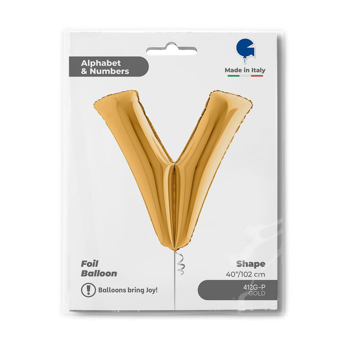 Riesenbuchstabe Folienballon 40"/102cm | Gold #V