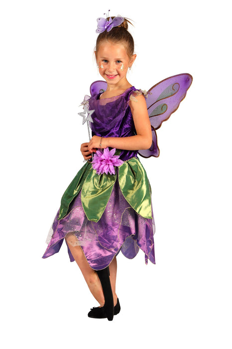 Fee Kostüm "Leela" für Mädchen - Lila | Märchen Kleid und Feenflügel