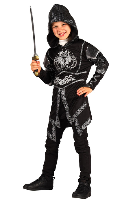 Ninja Samurai Kostüm "Shogun" für Jungen | Schwarz Silber