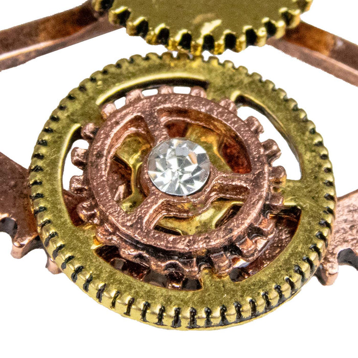 Steampunk Halskette mit Zahnräder Medaillon - 414013 | Bronze