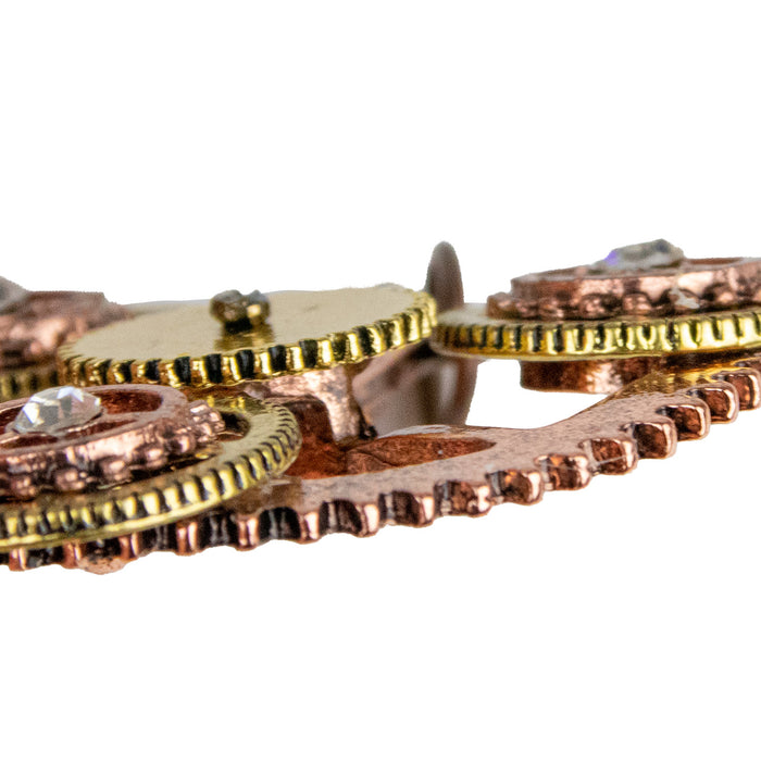 Steampunk Halskette mit Zahnräder Medaillon - 414013 | Bronze
