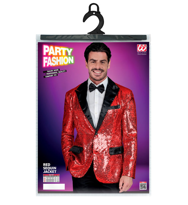 Pailletten Jackett "Glitter" für Herren | Rot