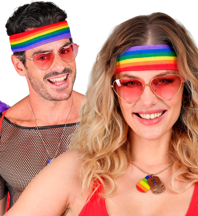 Herzbrille mit farbigen Gläsern | Gold Rot