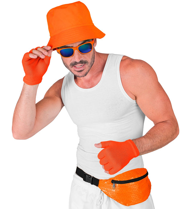Neon Bauchtasche mit Pailletten | Orange