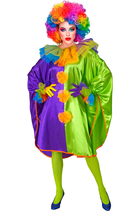 Clown Poncho für Erwachsene | Mehrfarbig - Einheitsgröße